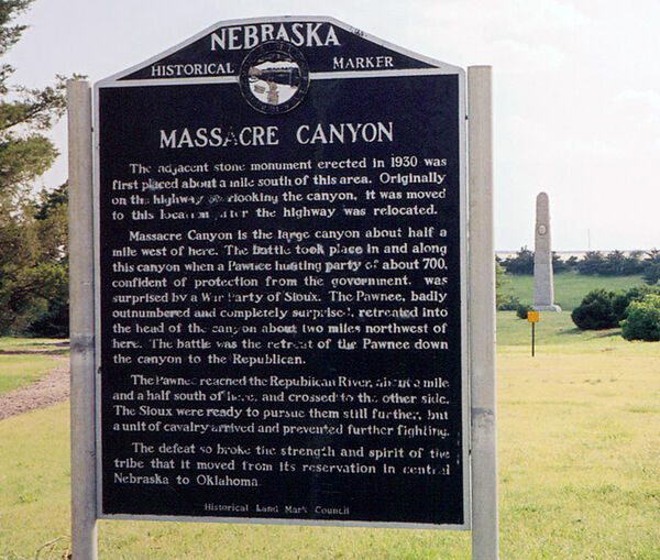 Massacre Canyon Marker