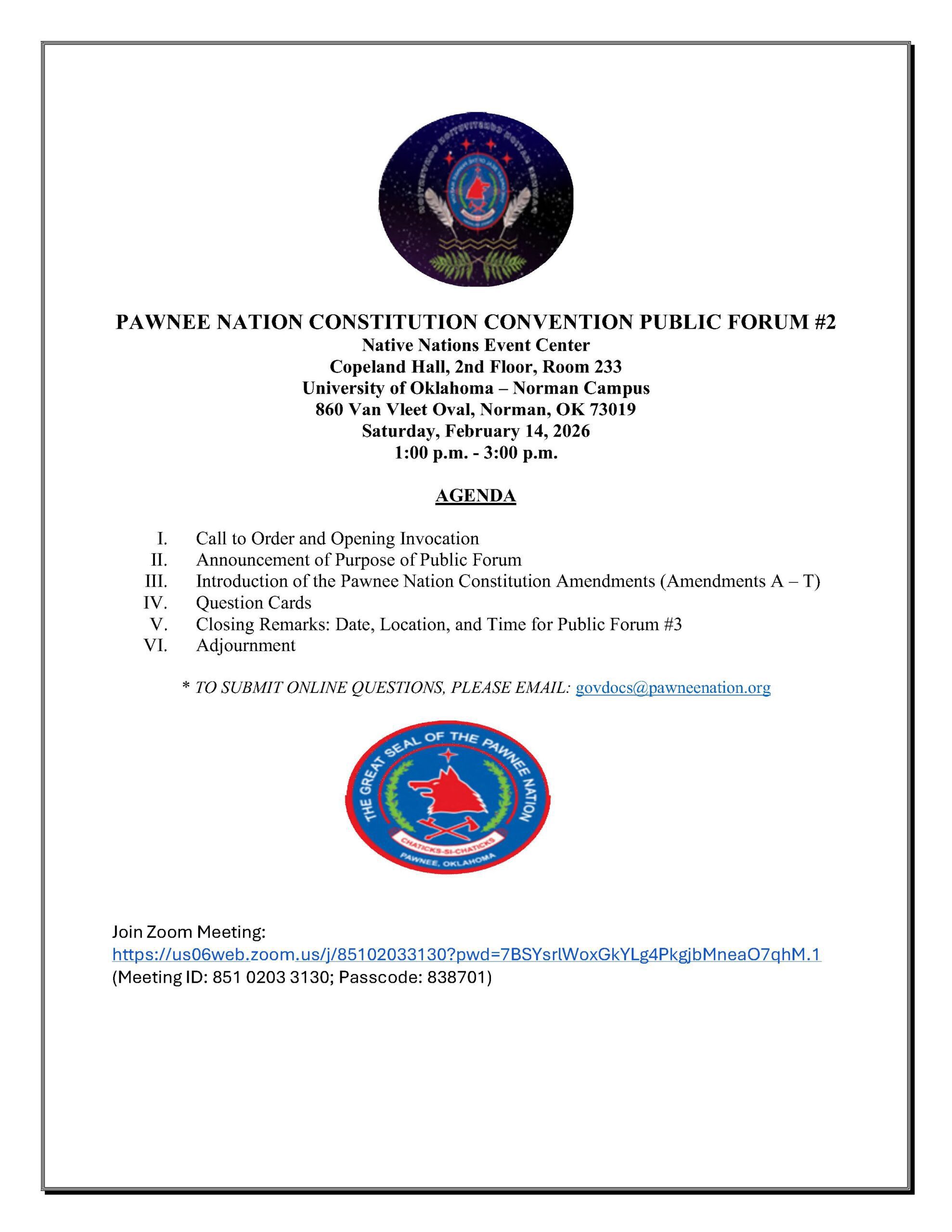 Tribal Forum Agenda 2-14-26