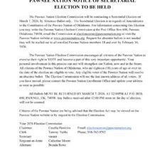 2026 Secretarial Election - Notice of Electionch