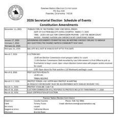 2026 Secretarial Election - Schedule of Events