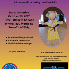 final flyer for corn husk doll making class